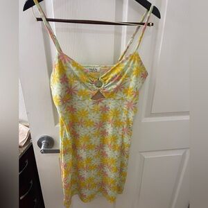 Floral Yellow and Pink Mini Dress